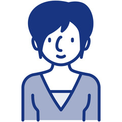 female avatar blue icon