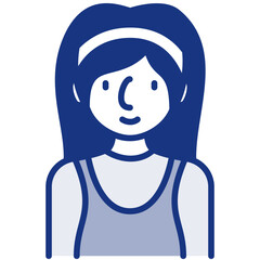 Obraz premium female avatar blue icon