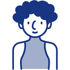 female avatar blue icon