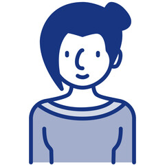 Obraz na płótnie Canvas female avatar blue icon