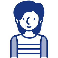 Obraz premium female avatar blue icon