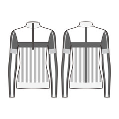 Half zip pullover sports jacket fashion vector sketch, Apparel template - Illustrator CC