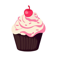 sweetness cute cupcake with fresh fruit