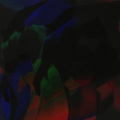 An abstract depiction of a cave with glowing stones.