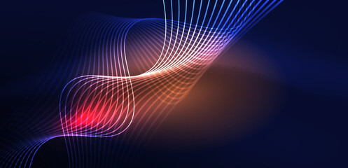 Fototapeta premium Abstract background neon wave. Hi-tech design for wallpaper, banner, background, landing page, wall art, invitation, prints, posters