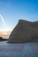 Citadel Arc mighty walls at sunset, Bukhara, Uzbekistan - 589367974