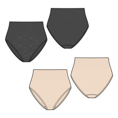 Women's sculpting brief fashion vector sketch, Apparel template - Illustrator CC