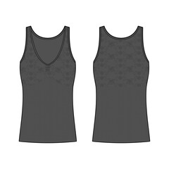 Women's slim compression Tank Top fashion vector sketch, Apparel template - Illustrator CC