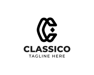 Modern letter CC letter C logo
