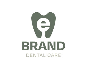 Elegant Tooth Letter E Logo