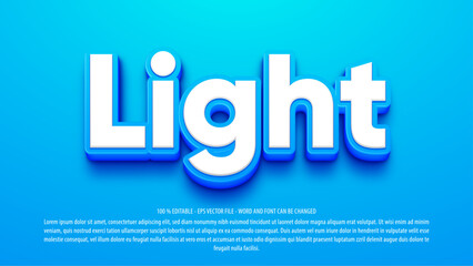 Light 3d bold editable text effect