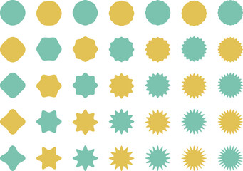 ジグザグ･ギザギザセット　なめらか　黄色　緑