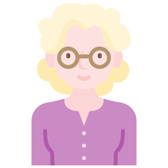 elder female avatar flat icon