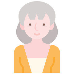 elder female avatar flat icon