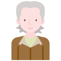 elder male avatar flat icon