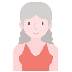 elder female avatar flat icon
