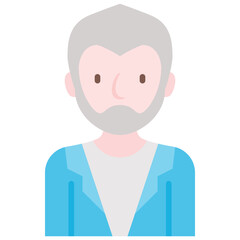 elder male avatar flat icon