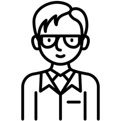 elder male avatar black outline icon