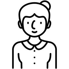 elder female avatar black outline icon
