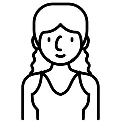 elder female avatar black outline icon