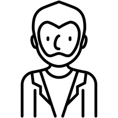 elder male avatar black outline icon
