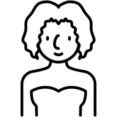 elder female avatar black outline icon