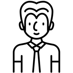 elder male avatar black outline icon