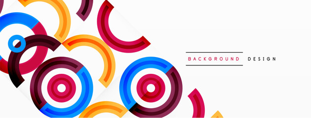 Colorful circle abstract background with vibrant and eye-catching design that incorporates a variety of different shades and hues creating a swirling, dynamic effect