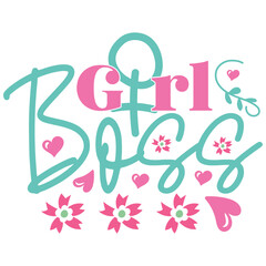 Girl Boss - Boho Retro Style Happy Women's Day T-shirt And SVG Design. Mom Mother SVG Quotes T-shirt And SVG Design, Vector EPS Editable File, Can You Download This File.