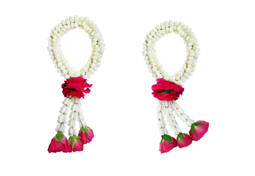 Jasmine garland , Handmade , Sign of Mother day in Thailand PNG transparent - Powered by Adobe
