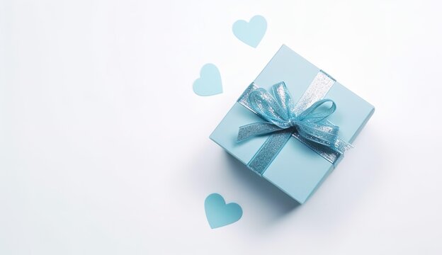 Blue gift box for father's day or birthday, holiday concept, AI-generated image