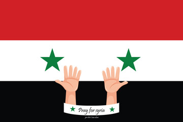 Syria flag and pray