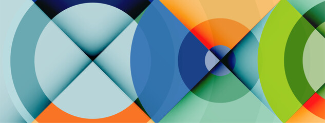 Fototapeta premium Circle trendy minimal geometric abstract background. Vector Illustration For Wallpaper, Banner, Background, Card, Book Illustration, landing page