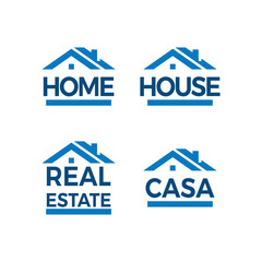 Modern home real estate logo icon template