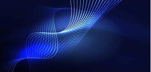 Naklejka premium Abstract background neon wave. Hi-tech design for wallpaper, banner, background, landing page, wall art, invitation, prints, posters