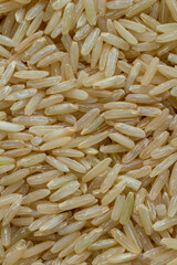 close up of brown rice.Top view