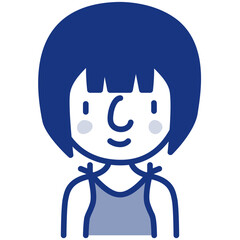 girl avatar blue icon