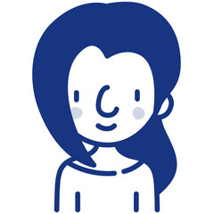 Obraz premium girl avatar blue icon