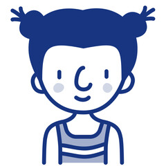 girl avatar blue icon