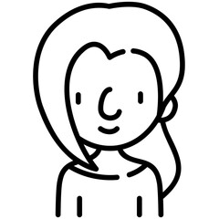 girl avatar black outline icon