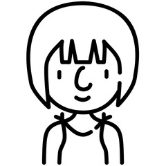 girl avatar black outline icon