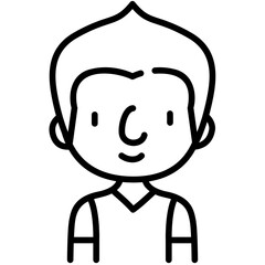 boy avatar black outline icon