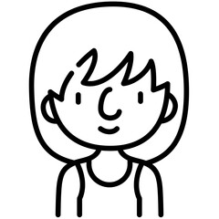 boy avatar black outline icon