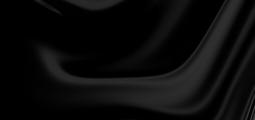 Pattern of luxurious black fabric texture. Beautiful. Abstract background of fabric waves.