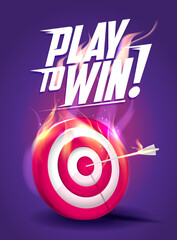 Play to win, vector quote card template