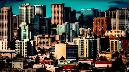 City Skyline Photo, Made with Generative AI