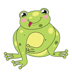 Cute stuffed frog on white background