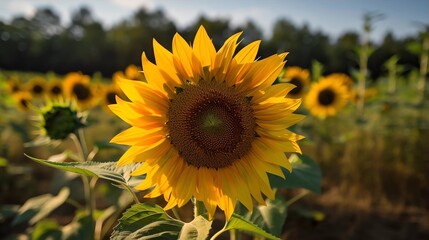Vibrant Sunflower Bouquet Background, Made with Generative AI