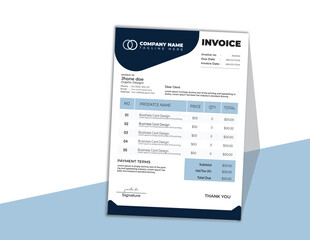 Minimal Invoice Layout.clean invoice template vector design.Business invoice form template.
