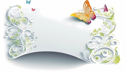 Butterfly Corner Background, Made with Generative AI